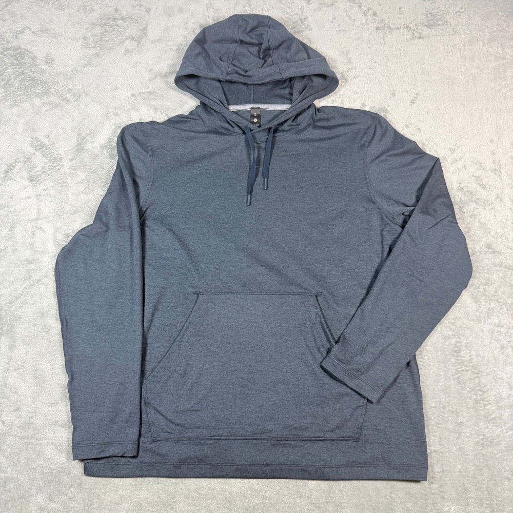 Lululemon Mens XL Hoodie Washed Blue Pullover Sweatshirt